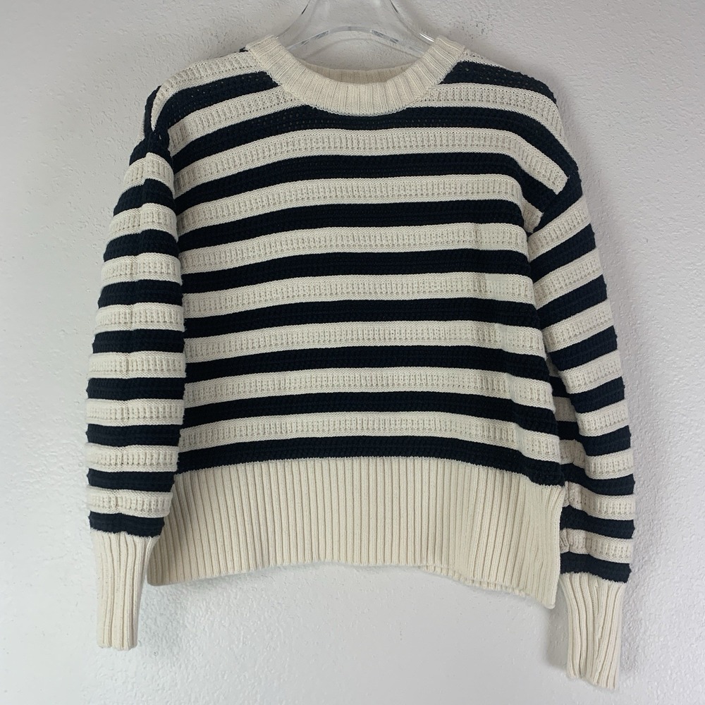 Autres Filles Sweater Womens XS Chunky Knit Crop Preppy Classic French Stripe